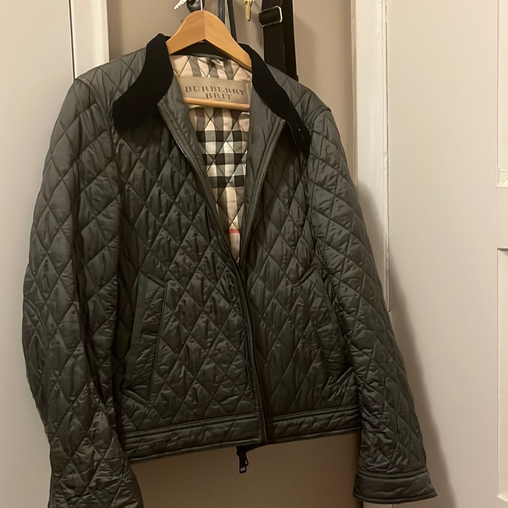 Dark green Burberry Jacket size small, gently worn